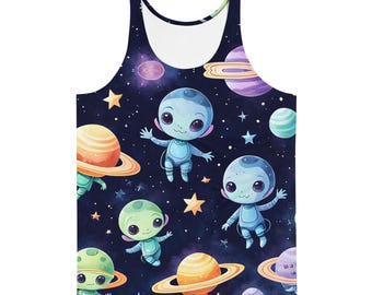 We Are Your Friends Tank Top, Cosmic Love Vibes Only, Alien Family Graphic Tank, Retro Sci-Fi Shirt, UFO Sleeveless Tee, Space Aesthetic