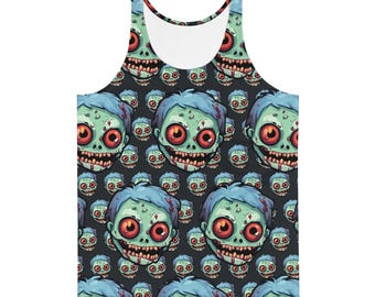 ZombieBoy Tank Top, Cute, Cuddly, and Undead, Funny Horror Graphic Tee, Spooky Sleeveless Shirt, Gothic Punk Aesthetic, Unique Zombie Gift