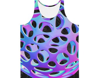 Empty On The Inside Synthwave Tank Top, Retro 80s Aesthetic Shirt, Vaporwave Neon Art, Cyberpunk Graphic Tee, Futuristic Rave Streetwear