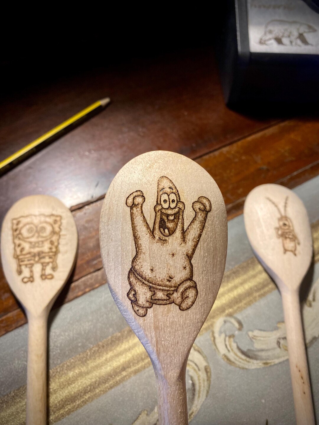 Hand Burnt Patrick Star Spoon - Etsy