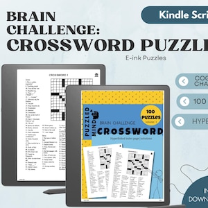 Crossword Puzzle Kindle Scribe Templates Kindle Scribe Puzzles Kindle template 2025 e-inkt tablet Kindle scribe games Crossword