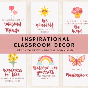 inspirational Classroom Decor Bundle Classroom Printables Inspirational Quotes Classroom posters Inspirational Wall art Boho Classroom Decor