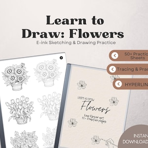 Impara come disegnare fiori per Remarkable Template RM2 Creativity Remarkable 2 Guida al disegno passo dopo passo Remarkable Paper Pro PDF compatibile