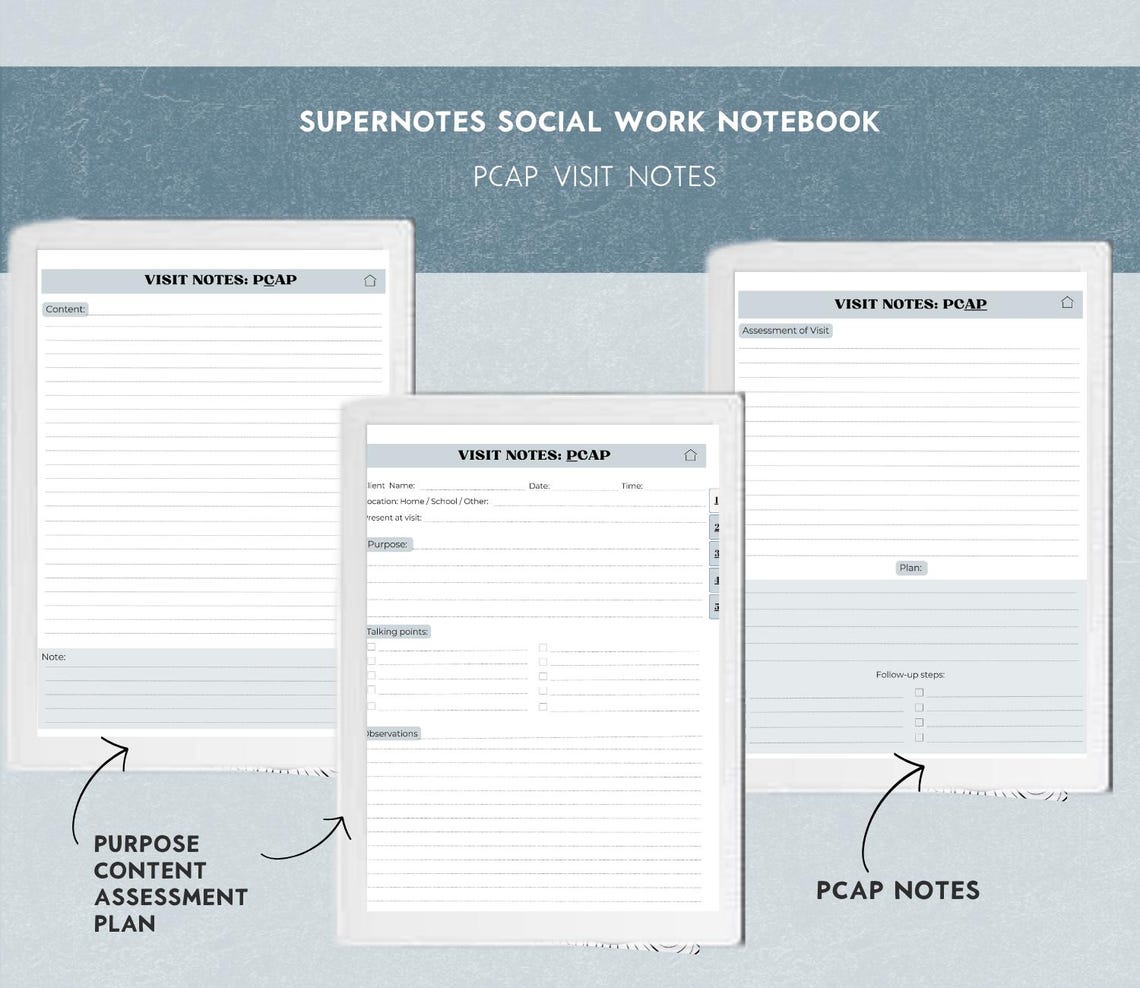 Social Work Notebook Supernote Template Notes Counseler Supernote Log ...