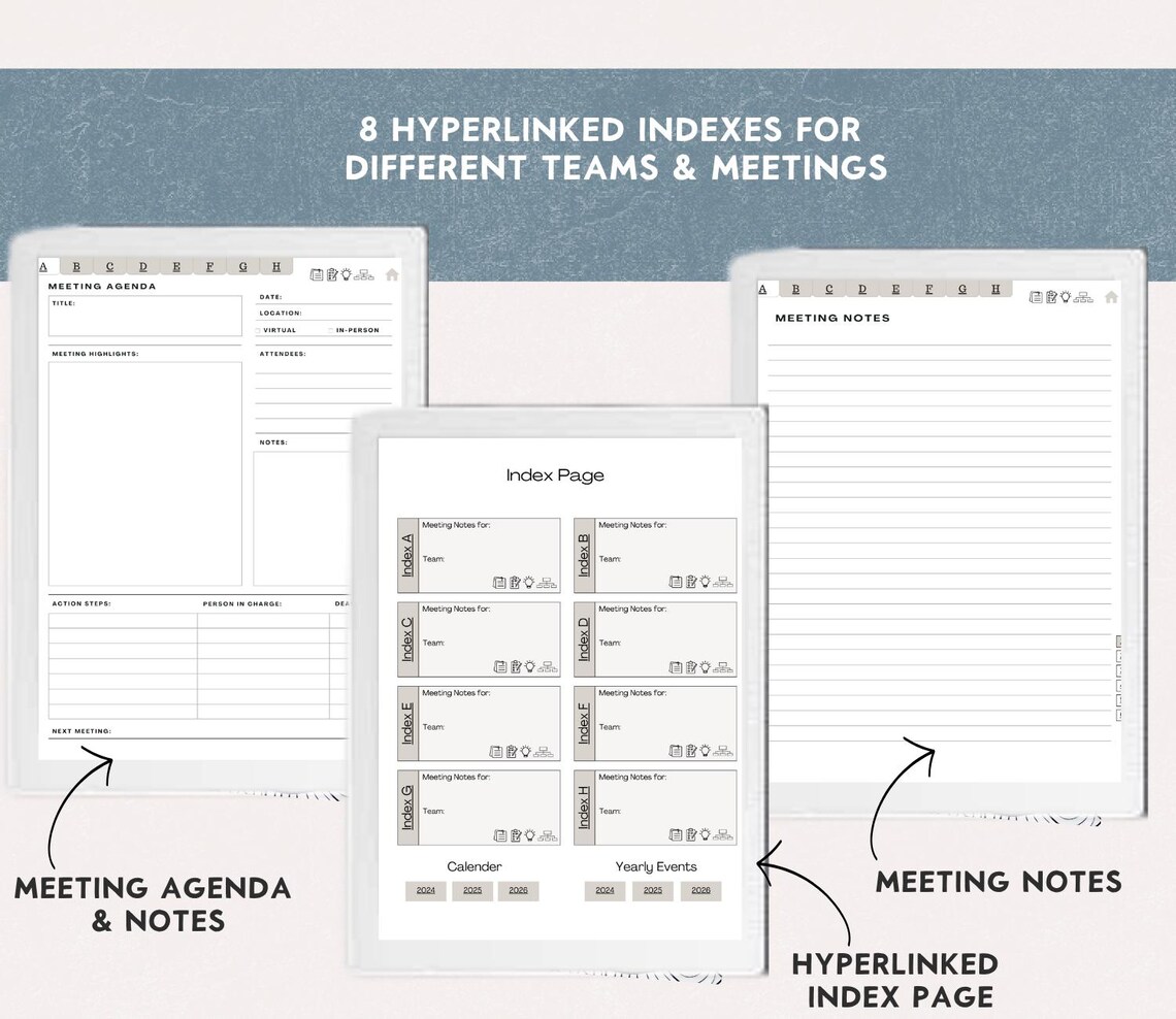 Supernote Map Template Meeting Notes Supernote Templates Meeting Planner Supernote A5 / A6 ...
