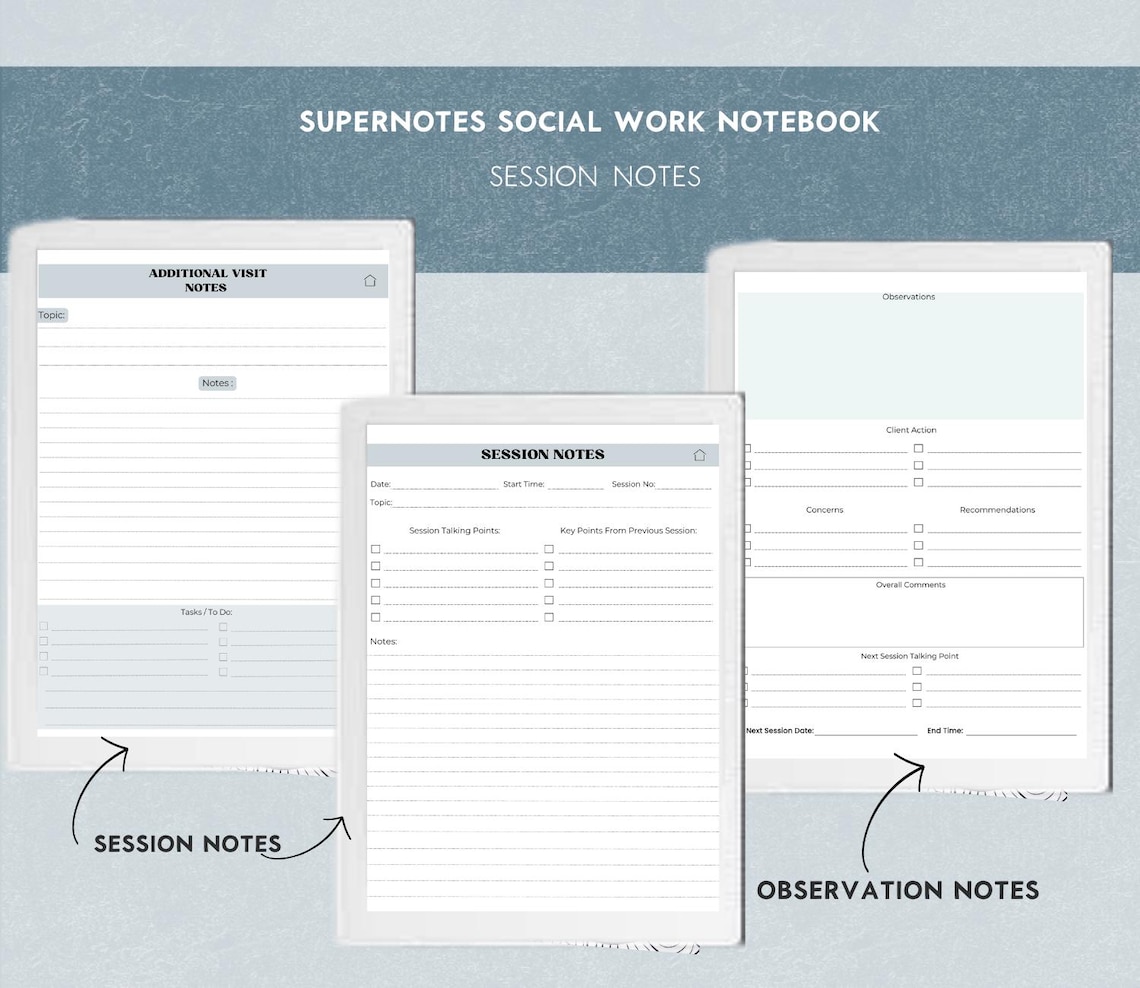 Social Work Notebook Supernote Template Notes Counseler Supernote Log ...