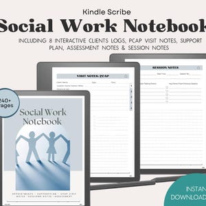 Social Work Notebook Kindle Scribe Template Counselor Notes Kindle Scribe Notebook hyperlinked Social worker PCAP Journal Kindle PDF
