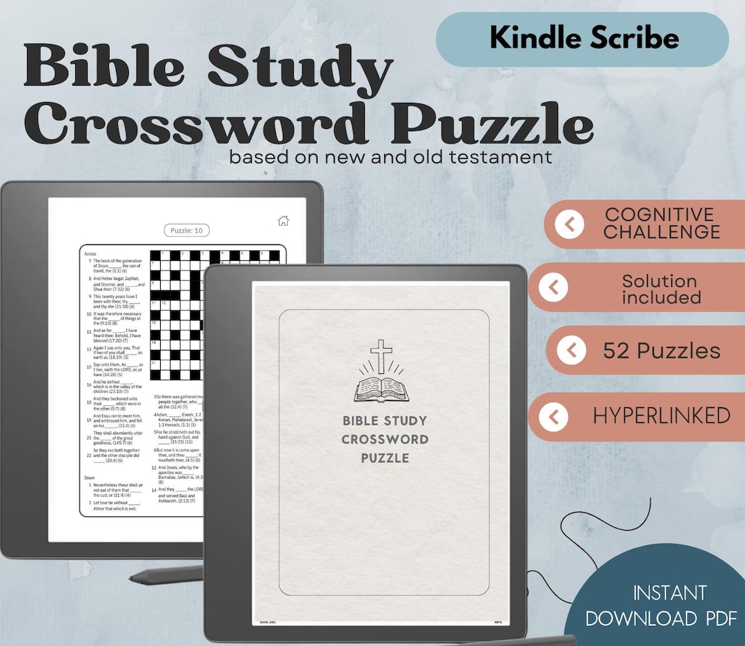 Bible Study Crossword Puzzle Kindle Scribe Templates Kindle Scribe