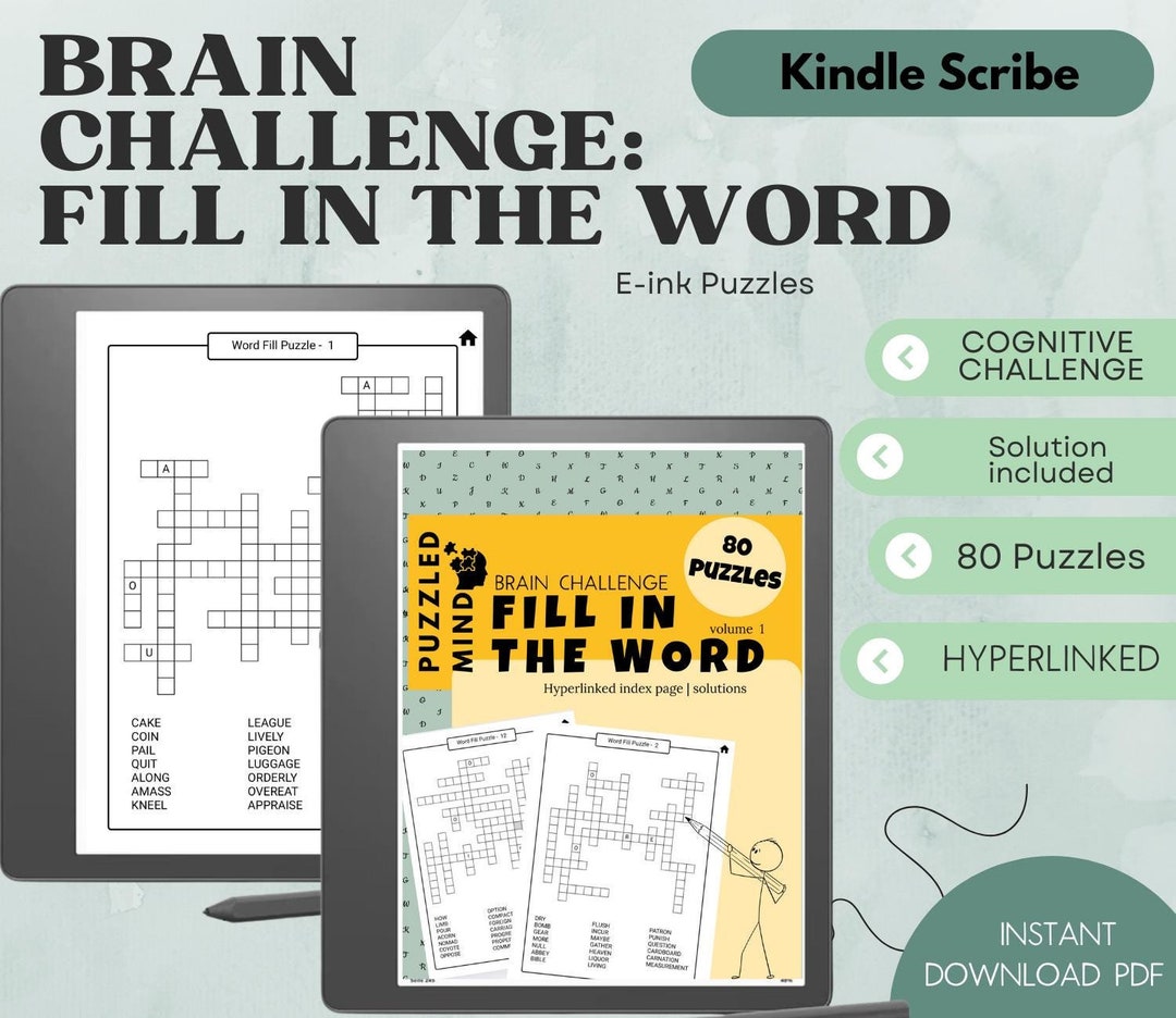 Scribe Fill Word Fill in Puzzle Kindle Scribe Templates Kindle Scribe Colorsoft ...