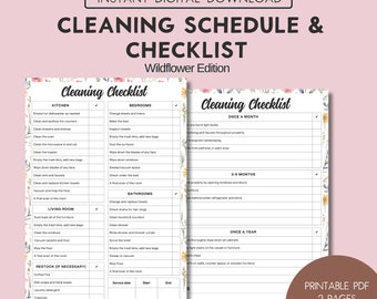 Cleaning Schedule & Checklist House Cleaning weekly Cleaning Monthly Airbnb Cleaning Checklist Housekeeper Cleaning House Cleaning Planner