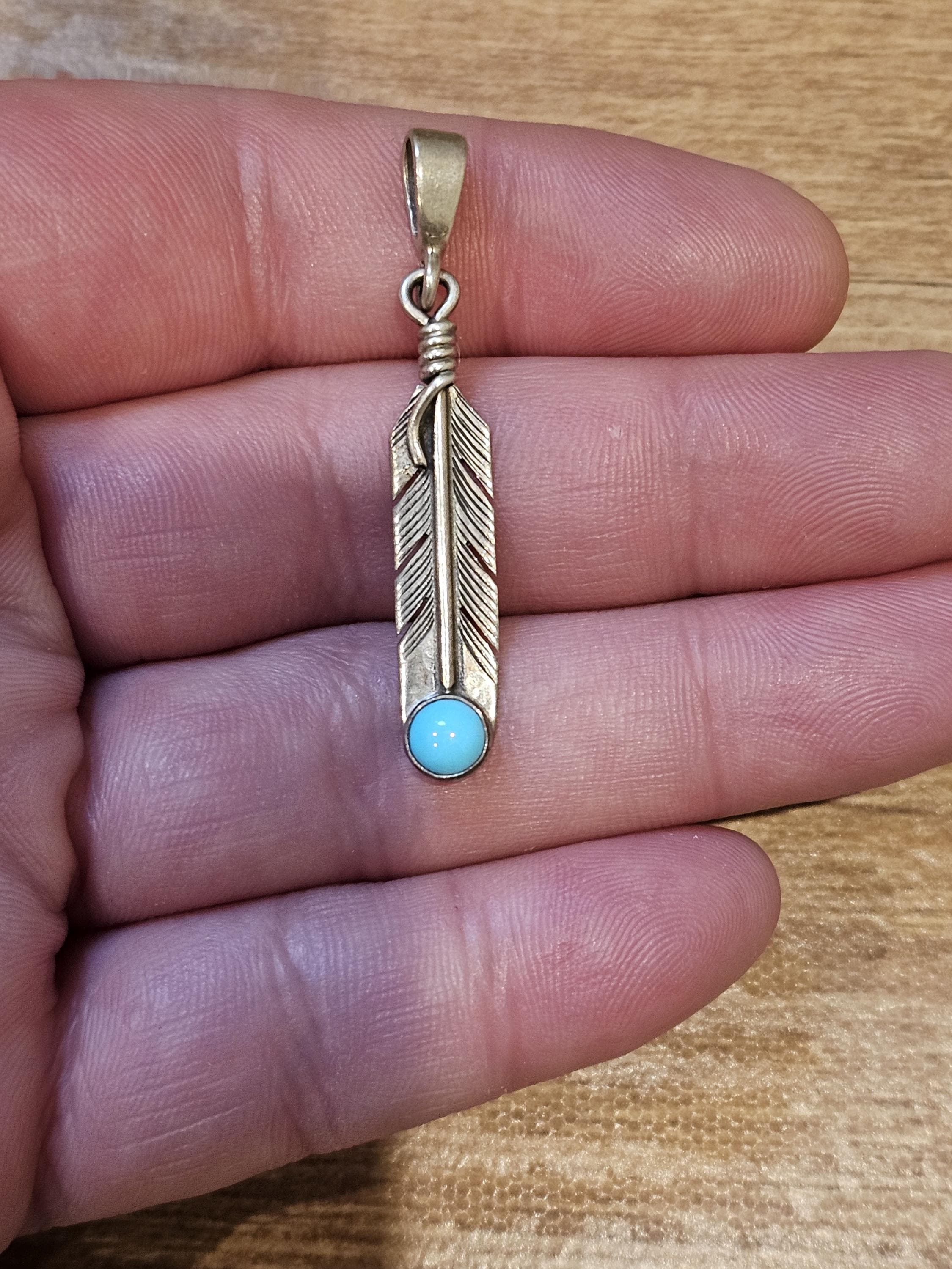 Vintage Navajo Feather Pendant Sterling Silver - Etsy