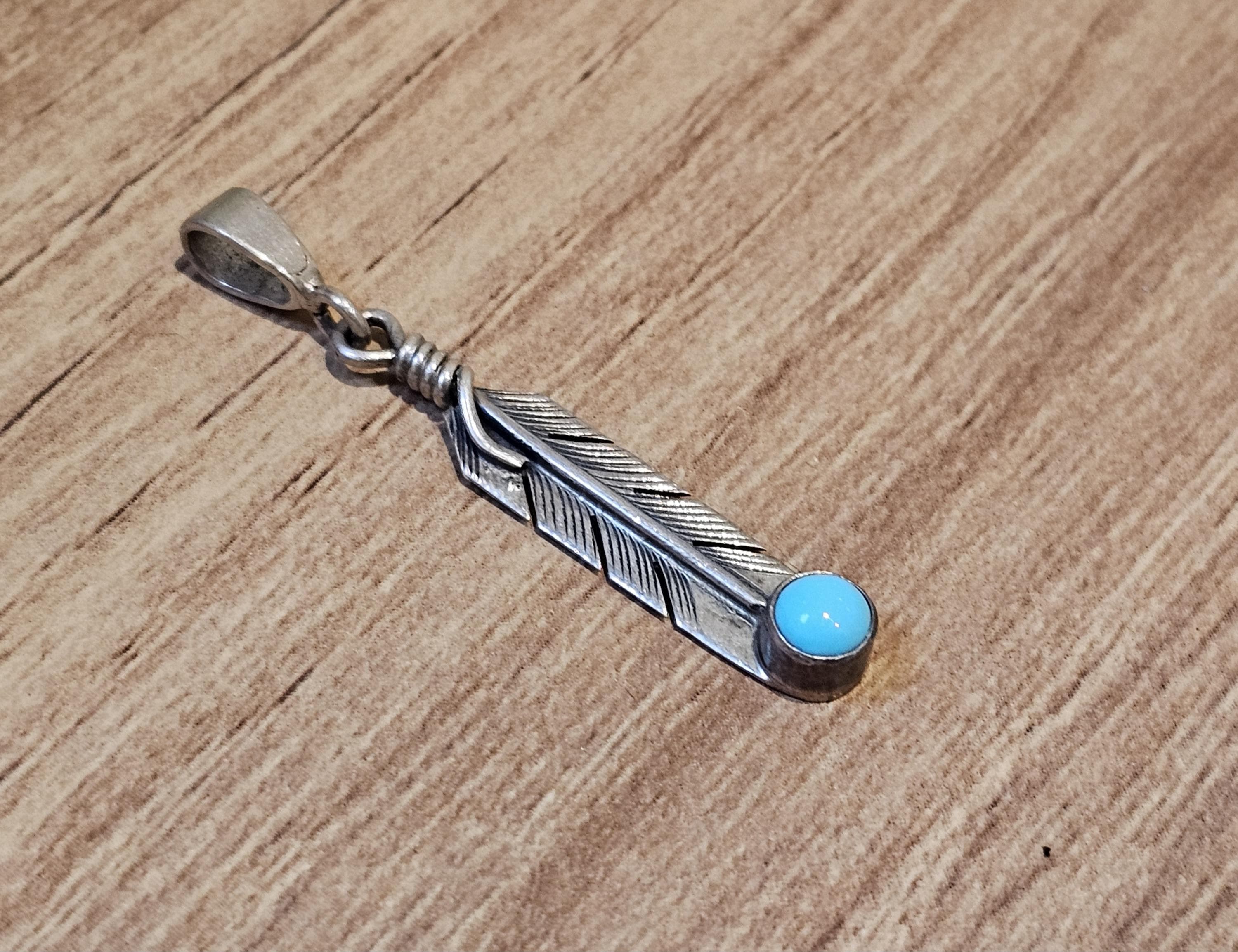 Vintage Navajo Feather Pendant Sterling Silver - Etsy