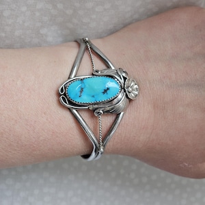 vintage Navajo turquoise cuff sterling silver