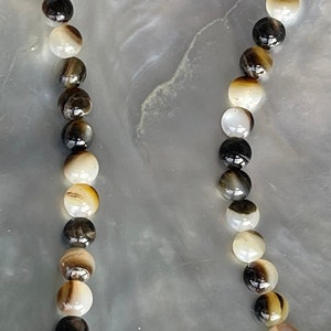 Natural Mother of Pearl Round Beads, Smooth Round Shell Beads, Tiny Size 2mm, 3mm, 16&quot; full strand, E161