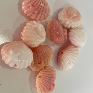 Hand Carving Natural Pink Mother of Pearl Sea Shell Beads,  E287