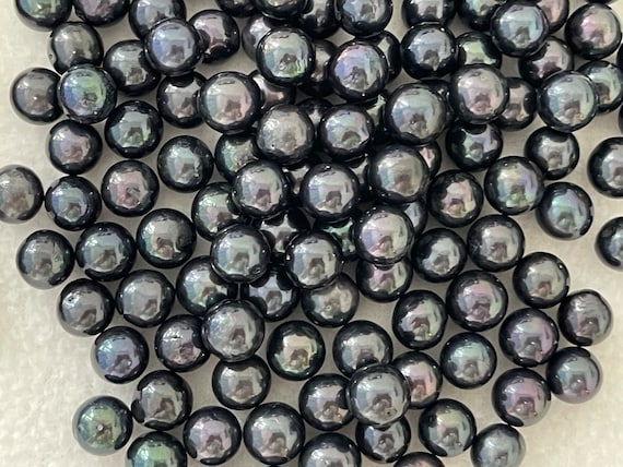 8-12mm Black Round Edison Pearl, Colored Edison Pearls