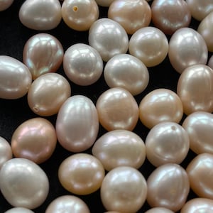10 pcs AAA 9-10mm  Half Drilled, Full Drilled Rice Drop Fresh Water Pearl For Earrings, Necklace, Bracelet, Jewelry Making, E013