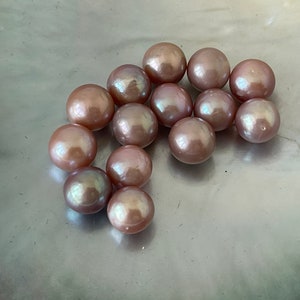 Natural Lavender Round Edison Pearl, Pearls, Fresh Water Pearls, Loose Pearls, Lavender Edison Pearls No hole, Half hole, Through hole, E017