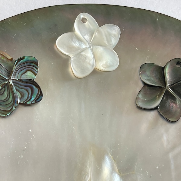 Mother of Pearl Plumeria Flower Pendants - Etsy