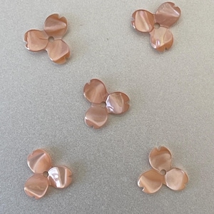 2 pcs Hand Carved Natural Pink Mother of Pearl Shell Cherry Blossom Beads, E265