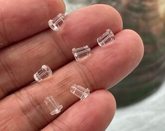 Costas de brinco de silicone transparente, porcas de brinco de borracha macia, E506