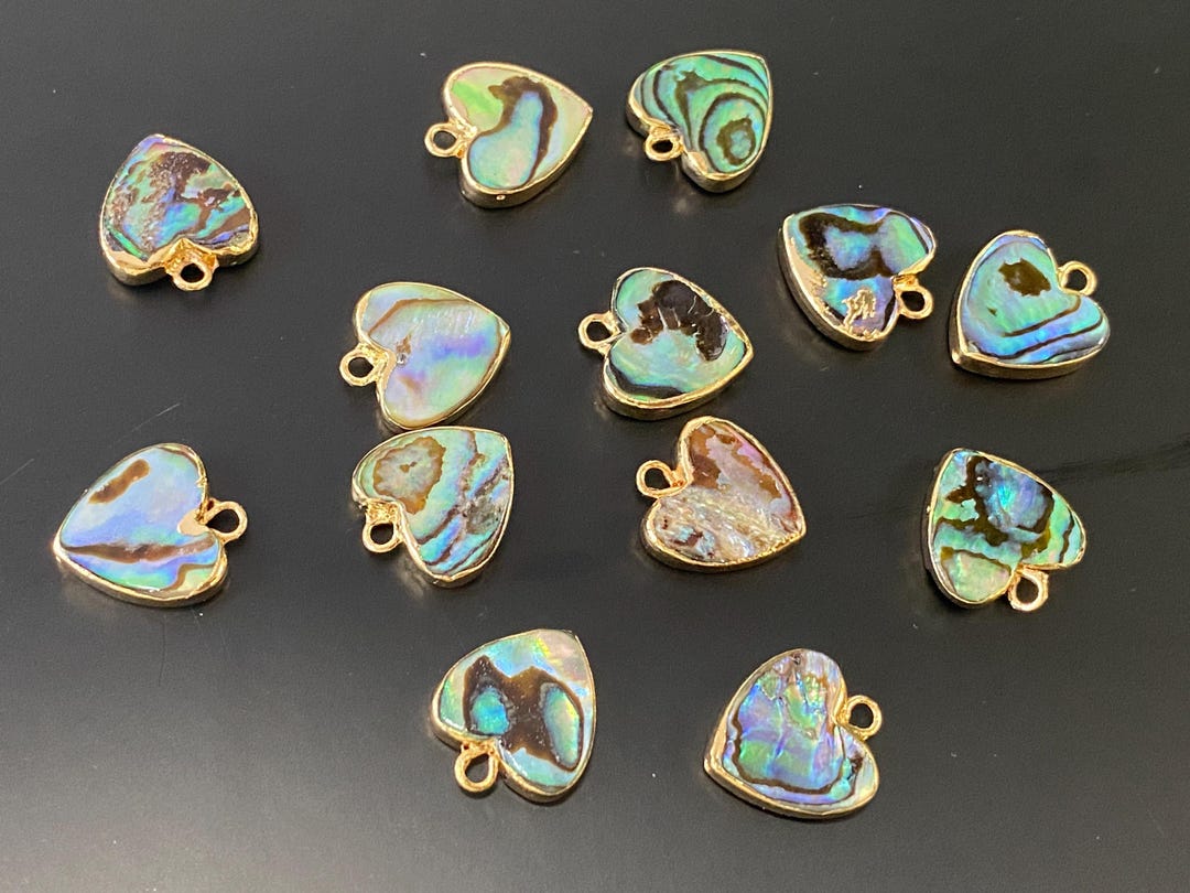 5 Pcs Natural Abalone Shell Gold Plated 13mm Heart Pendants , E594 - Etsy