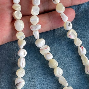 Natural Mother of Pearl Nugget Beads, MOP Shell Irregular Beads, 16&quot; full strand, E164