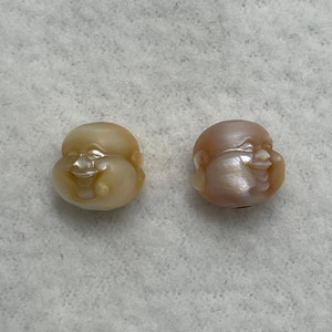 Handskuren Edisonpärl Buddha-pärla, rosa pärla, gör-det-själv-smycken (9 mm, 11 mm), E421