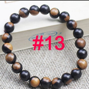 8mm Natural Wood Beads Bracelet E437