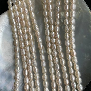 AAA 4-5x5-6mm Tiny white nugget freshwater pearls, Real irregular nugget freshwater pearl strand, E070