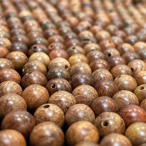 50pcs Natural Sandalwood Round Beads, Smells Nice (6mm 8mm), E009P