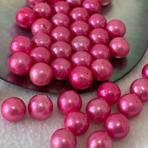 9-13mm Pink Round  Pearl, Colored Edison Pearls, Pink Loose Pearls, Genuine Edison Pearls, Big Pearl, Large Pearl, E031