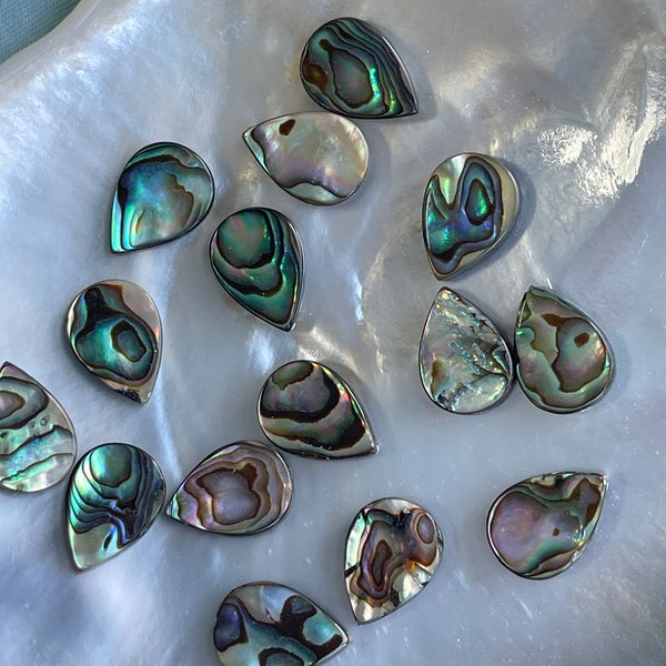 10 gouttes d'ormeau, perles de forme ovale en coquillage paua, bijoux à bricoler soi-même, apprêts, E254