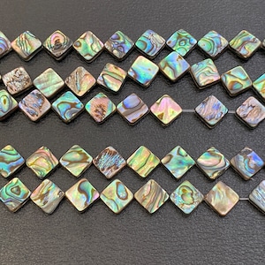 10 pcs Abalone Diamond Beads, Paua Shell Rhomb Shape Beads, DIY Jewelry, Findings, E364
