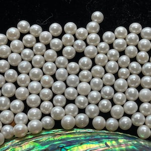 6 Pieces AAAA 6.5-7.5mm Natural Round White Fresh Water Pearl For Earrings, Necklace, Bracelet, Pendants, Jewelry Making, E023
