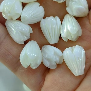 5pcs Mother of Pearl Hawaiian Pikake Beads Open Style 10mm x 13mm, 2  E544