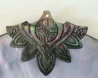 2 Pieces  Hand Carved Mother of Beads, E765
