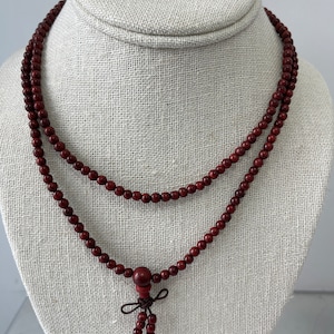 4mm Natural Sandal Wood Elastic Necklace, E500
