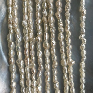 3mm Tiny rice  pearls, Loose mini irregular rice loose freshwater pearls, Small seed Baroque Rice Pearl,  full strand, E274