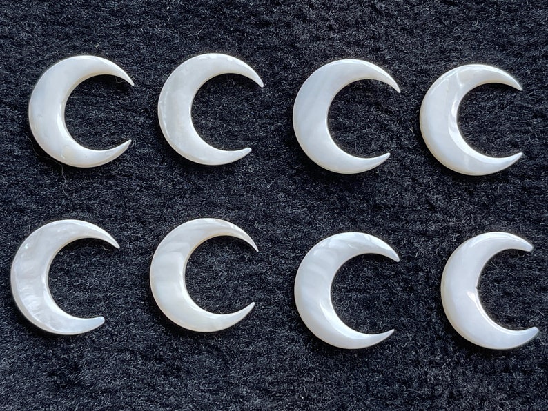 White MOP Crescent Moon Pendant, Natural Shell Charm (25mm),e042 - Etsy