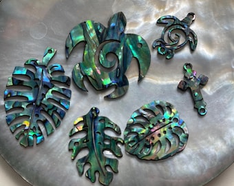 Hand Carved Abalone  Pendant  E617M