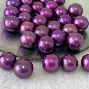 9-13mm Purple Round Pearl, Colored Edison Pearls, Purple Loose Pearls, Genuine Edison Pearls, Big Pearl, Large Pearl, E033