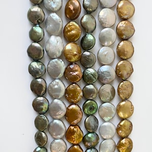 11 mm gekleurde muntparel, echte zoetwater losse knop geverfde parelstreng, losse parelbedel voor sieraden maken, E349