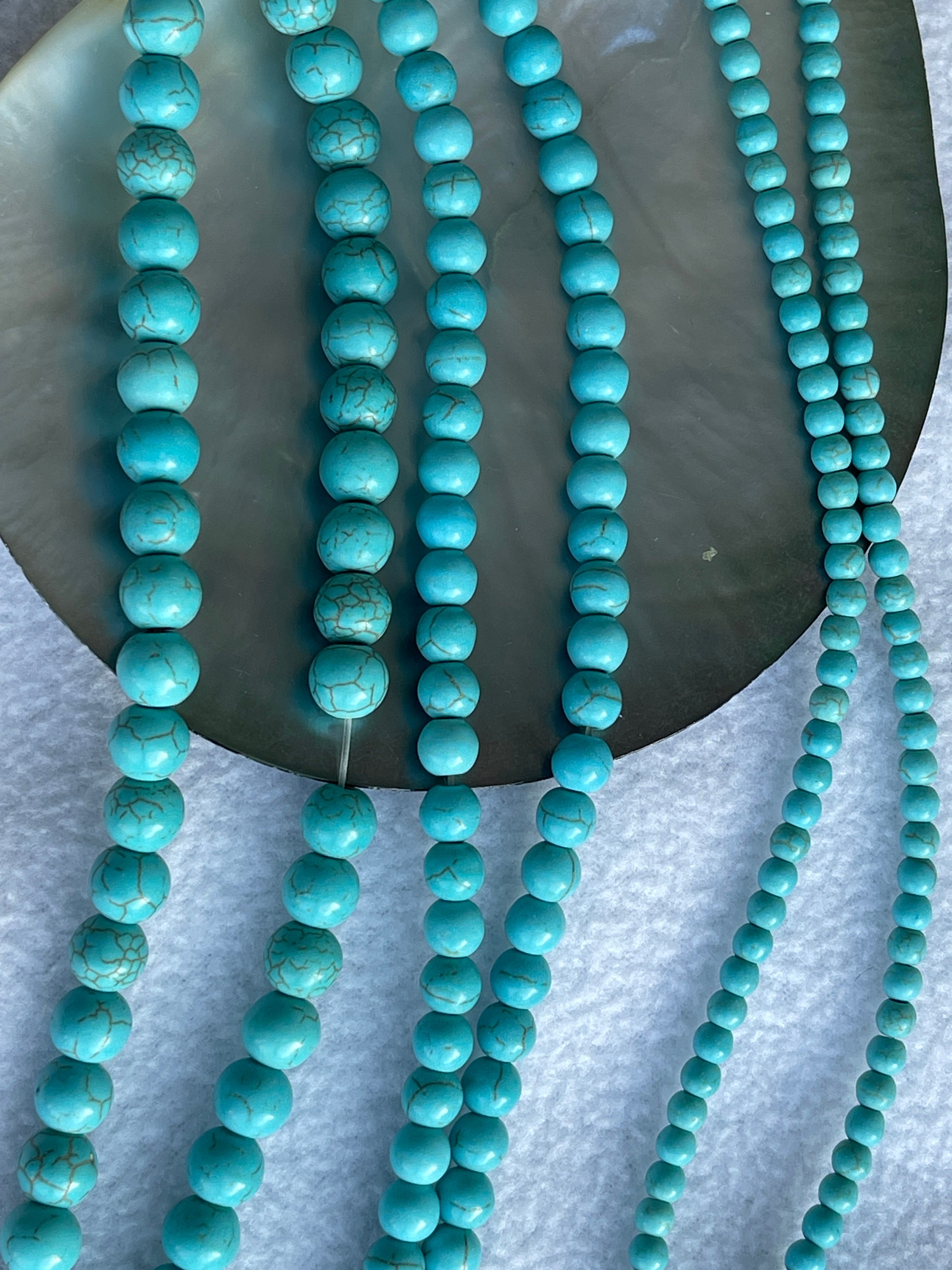 Imitation Round Turquoise Beads, Artificial Turquoise Stone Beads, 4mm 6mm 8mm Turquoise, Gemstone Loose Beads, Full Strand, E151