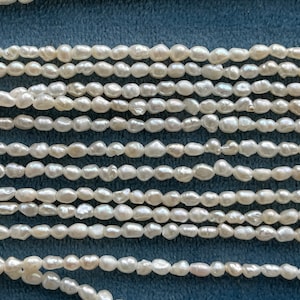 2-3mm Tiny rice FW pearls, Loose mini irregular rice loose freshwater pearls, Small seed Baroque Rice Pearl, 2-7mm full strand, E056-E128