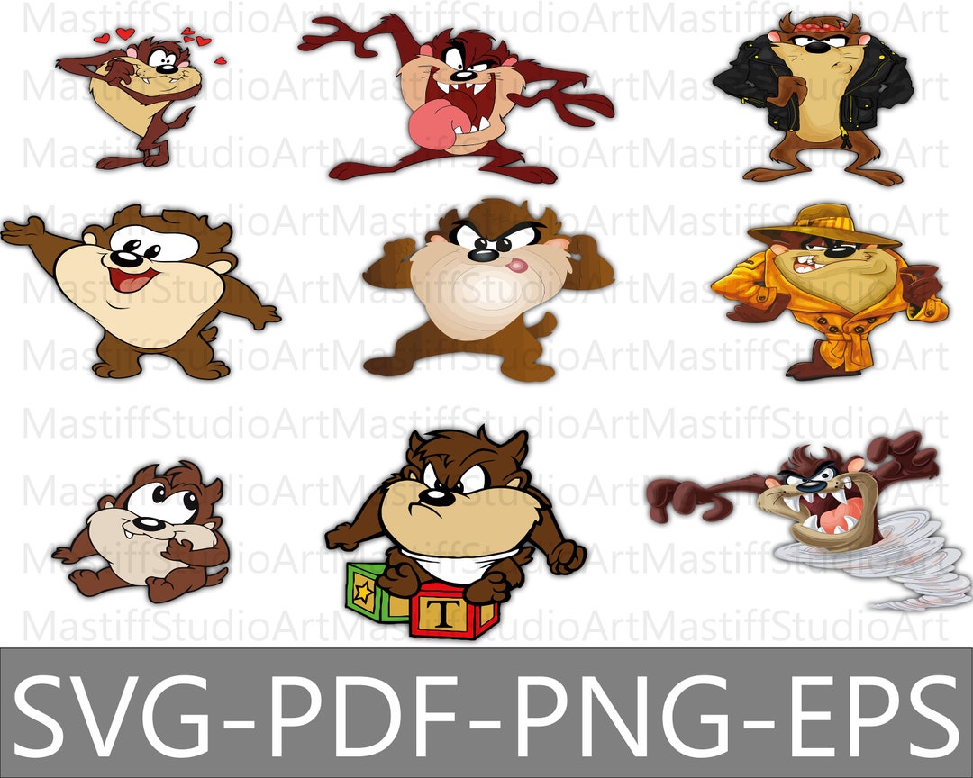 Cartoon SVG Cartoon Vector Taz SVG Taz Vector Taz Png Etsy