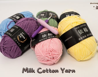 Milk Cotton Yarn 4 ply 50g Amigurumi Crochet Knitting