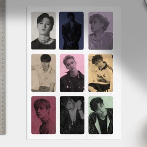 Cartes photo Bang Chan – Lot de 9 cartes photo vintage imprimables numériquement | Téléchargement instantané K-Pop | Décoration fan art Stray Kids