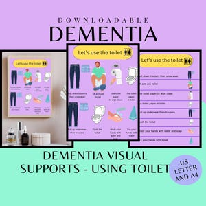 Geheugensteuntjes voor zelfstandig wonen, wandbord dementie, visuele ondersteuning toilet gebruiken, zorg bij dementie, geheugenverlies, visuele hulpmiddelen.