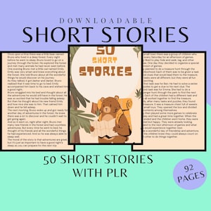 50 English Good Night Stories for Children eBook | plr bundle resell rights | e book commercial use | digital download ready to sell